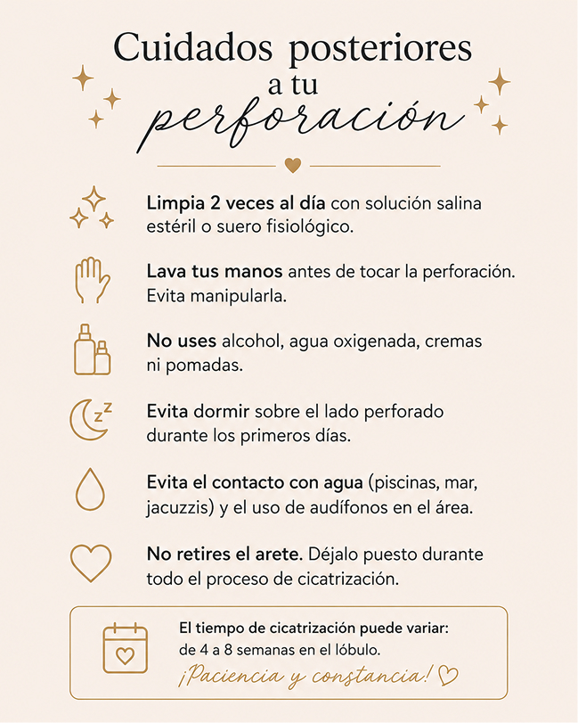 Cuidados posteriores a tu perforación